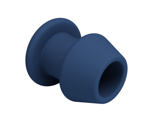 Синяя анальная пробка с открытым каналом - 8,7 см.