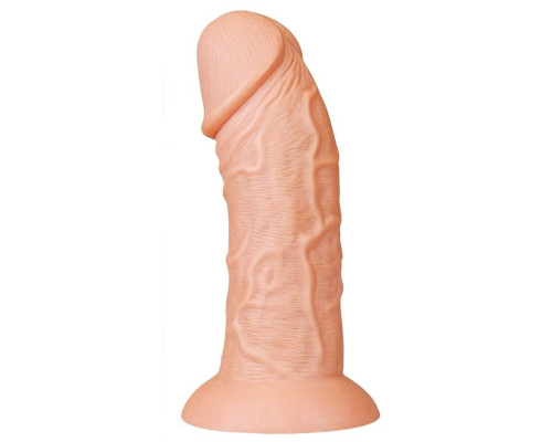 Телесный фаллоимитатор-гигант 9.5 Realistic Curved Dildo - 24 см.