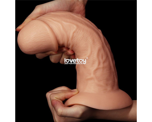 Телесный фаллоимитатор-гигант 9.5 Realistic Curved Dildo - 24 см.