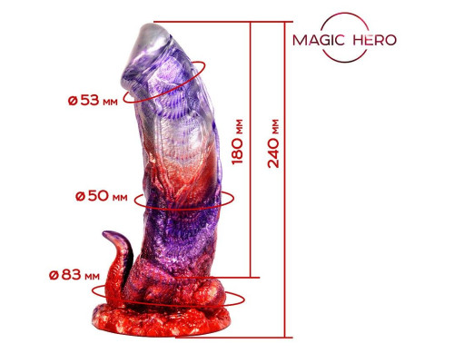 Фантазийный фаллоимитатор на присоске - 24 см.