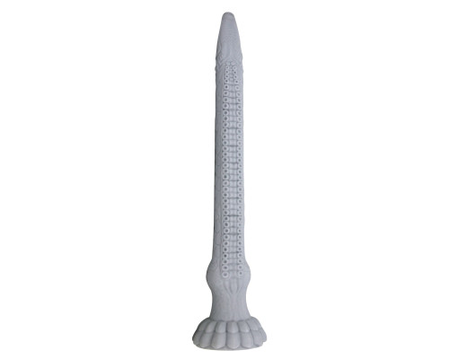 Серый силиконовый фаллоимитатор Basilisk - 43 см.