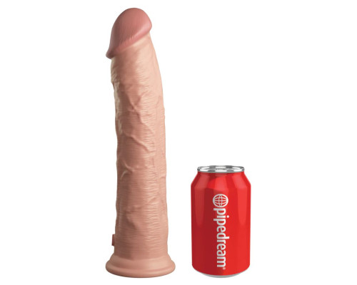 Телесный фаллоимитатор-реалистик King Cock Ellite Dual Density - 28 см.