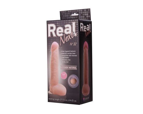Большой фаллоимитатор из неоскин на присоске REAL Next №32 - 25,5 см.