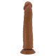 Коричневый фаллоимитатор с подвижной кожей Sharife - 25,4 см.