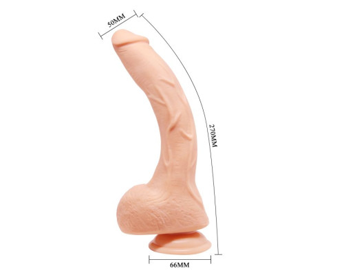 Телесный фаллоимитатор-гигант на присоске Jack - 27 см.