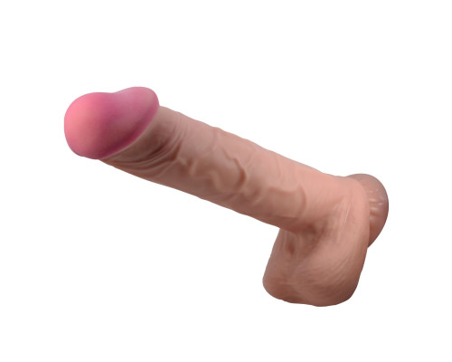 Фаллоимитатор с эффектом скользящей кожи - 26 см.