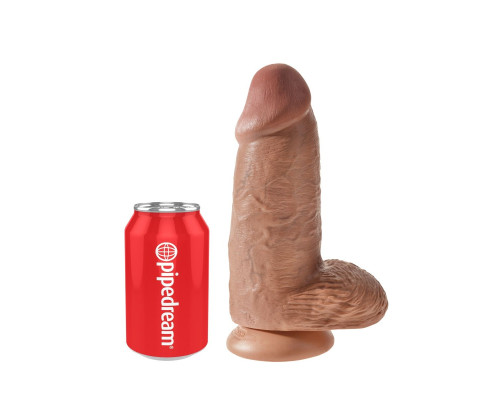 Кофейный фаллоимитатор на присоске Chubby - 22,9 см.