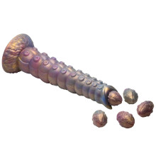Фантазийный фаллоимитатор Deep Invader Tentacle Ovipositor Silicone Dildo with Eggs - 22,9 см.