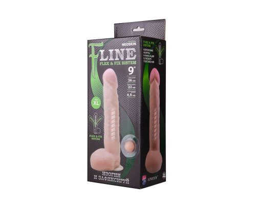 Фаллоимитатор с мошонкой на присоске F LINE - 26 см.