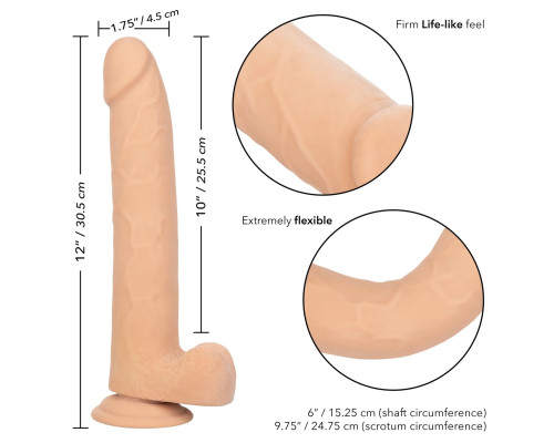 Телесный фаллоимитатор-гигант Size Queen 10  - 30,5 см.