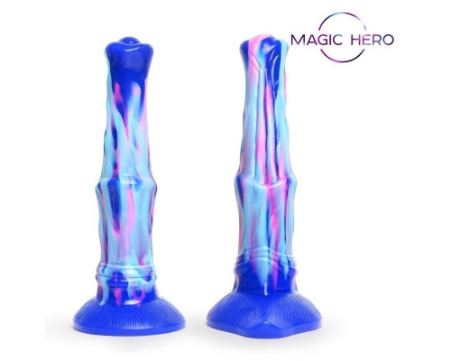 Сине-голубой фантазийный фаллоимитатор - 25 см.