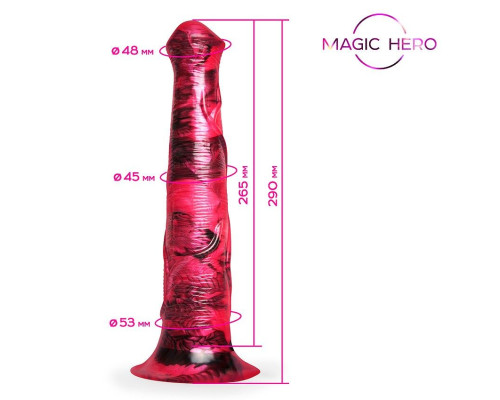 Малиновый фантазийный фаллоимитатор с имитацией эякуляции - 29 см.