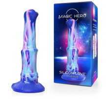 Сине-голубой фантазийный фаллоимитатор - 25 см.