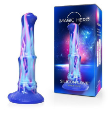 Сине-голубой фантазийный фаллоимитатор - 25 см.