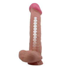 Фаллоимитатор с эффектом скользящей кожи - 26 см.