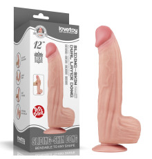 Телесный фаллоимитатор 12 King Sized Sliding Skin Dual Layer Dong - 31 см.