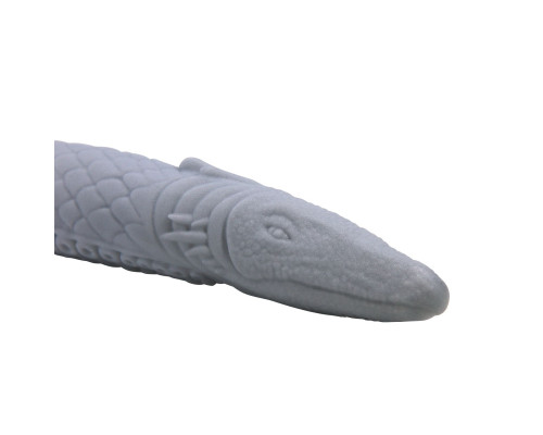 Серый силиконовый фаллоимитатор Basilisk - 43 см.