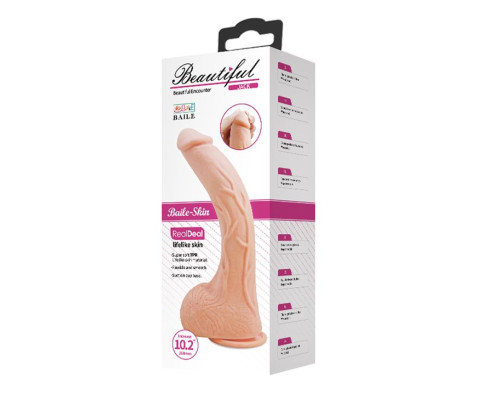 Телесный фаллоимитатор-гигант на присоске Jack - 27 см.