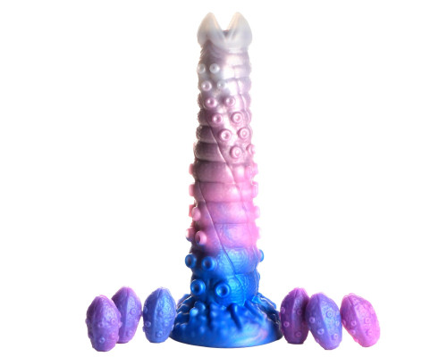 Фантазийный фаллоимитатор Tenta-Queen Ovipositor Silicone Dildo with Eggs - 29,2 см.