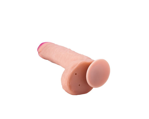 Фаллоимитатор-гигант на присоске из неоскин - 25,5 см.