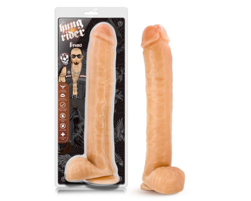 Телесный фаллоимитатор-гигант Hung Rider Bruno - 35,6 см.