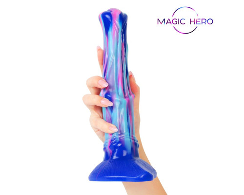 Сине-голубой фантазийный фаллоимитатор - 25 см.