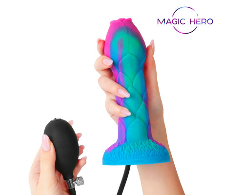 Яркий фантазийный фаллоимитатор с имитацией эякуляции - 20 см.