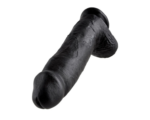Чёрный фаллоимитатор-гигант 12  Cock with Balls - 30,5 см.