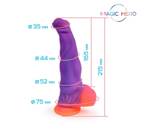 Светящийся в темноте фантаийный фаллоимитатор - 21,5 см.