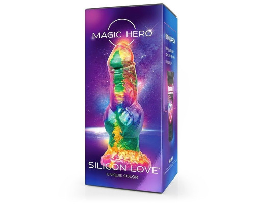 Разноцветный фантазийный фаллоимитатор на присоске - 24 см.