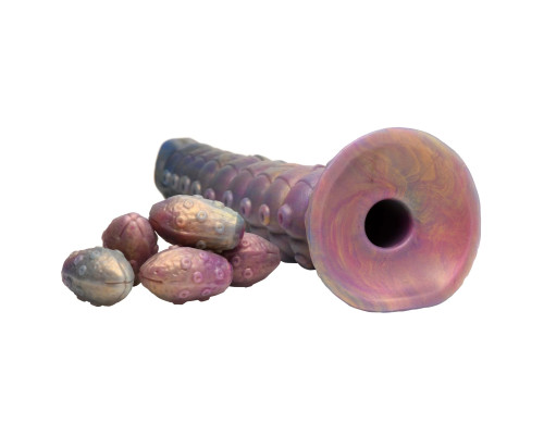 Фантазийный фаллоимитатор Deep Invader Tentacle Ovipositor Silicone Dildo with Eggs - 22,9 см.
