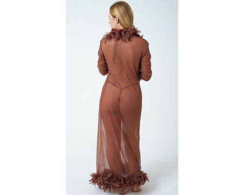 Роскошный пеньюар в пол с перьями и феромонами