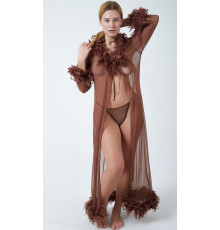 Роскошный пеньюар в пол с перьями и феромонами