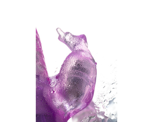 Фиолетовый хай-тек вибратор High-Tech fantasy с бусинами и отростком - 27,2 см.