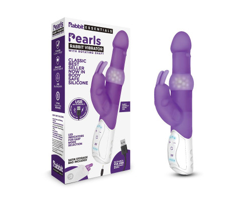 Фиолетовый вибратор с вращающимися шариками - 26,3 см.