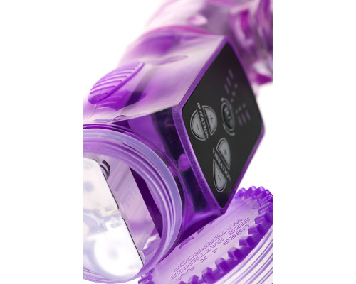 Фиолетовый вибратор High-Tech fantasy с клиторальным лепестком - 21 см.