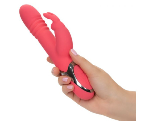 Коралловый вибромассажер-кролик Enchanted Exciter с поступательными движениями