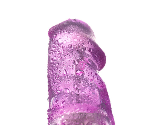 Фиолетовый хай-тек вибратор High-Tech fantasy с бусинами и отростком - 27,2 см.