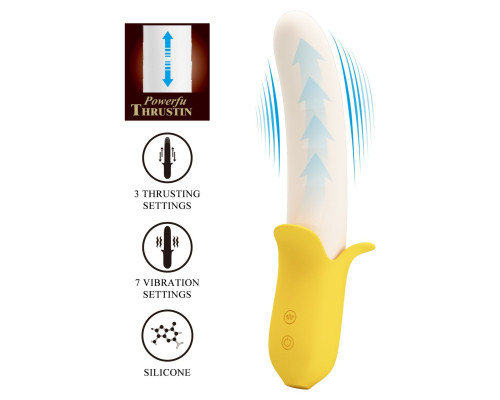 Силиконовый вибратор Banana Geek - 19,5 см.