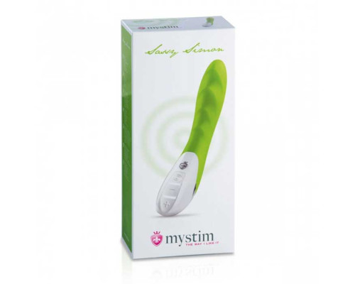 Вибратор Mystim цвета лайма Sassy Simon - 27 см.