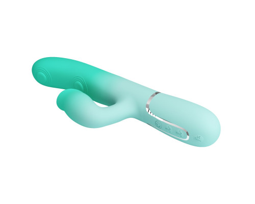 Мятный вибратор-кролик Gigi с возвратно-поступательными движениями - 22,8 см.