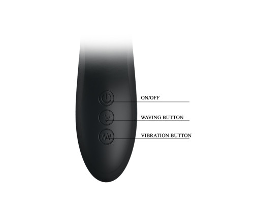 Чёрный вибратор с клиторальным отростком Dylan - 21 см.