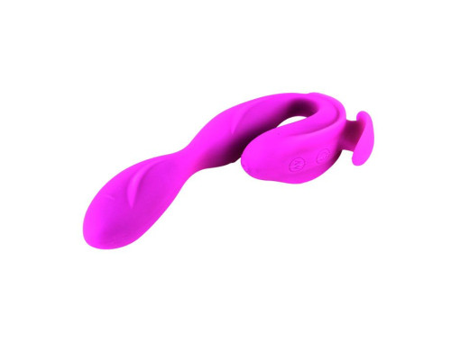 Перезаряжаемый вибромассажер с клиторальной стимуляцией - 21 см.