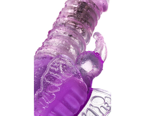 Фиолетовый хай-тек вибратор High-Tech fantasy с вращением бусин - 24,5 см.