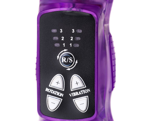 Фиолетовый вибратор High-Tech fantasy с клиторальным лепестком - 21 см.
