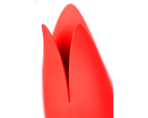 Красный вибратор Satisfyer Power Flower с лепестками - 18,8 см.