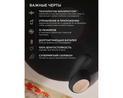 Черный вибратор с управлением через приложение Lelo Ida Wave