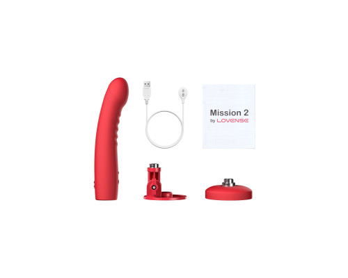 Красный вибратор Mission 2 с технологией Touch-Sense - 20 см.