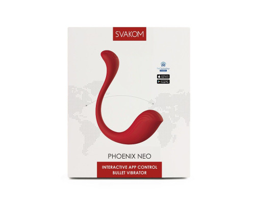 Красный интерактивный вибромассажер Phoenix Neo