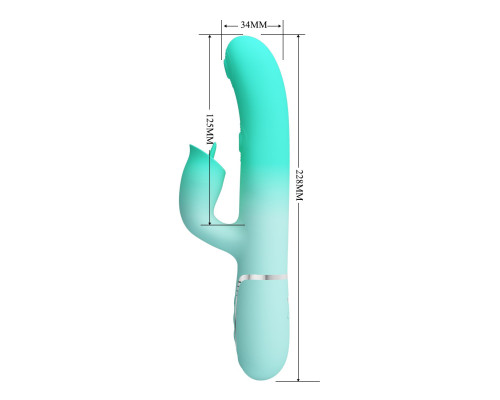 Мятный вибратор-кролик Gigi с возвратно-поступательными движениями - 22,8 см.